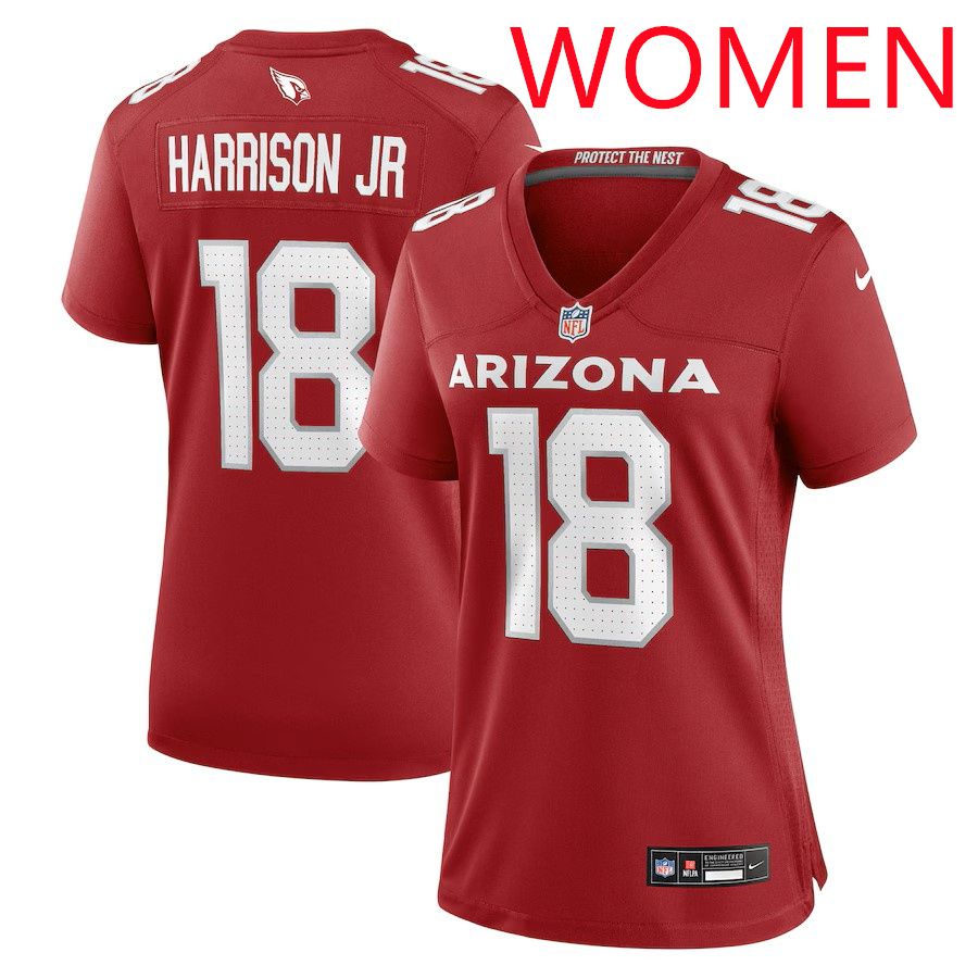 Women Arizona Cardinals #18 Marvin Harrison Jr 2025 Nike Cardinal Player Game NFL Jersey->women nfl jersey->Women Jersey
